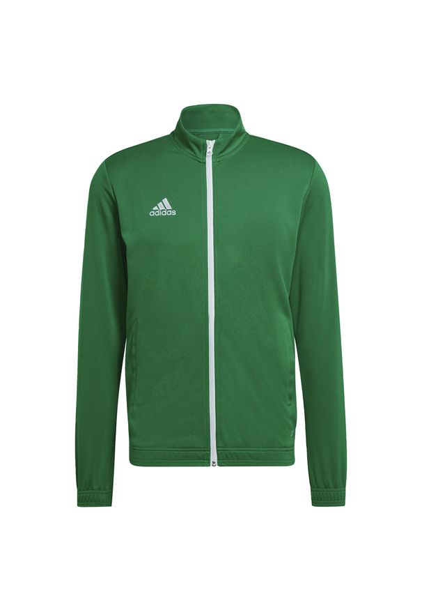 Adidas - Bluza piłkarska męska adidas Entrada 22 Track Jacket. Kolor: biały, wielokolorowy, zielony. Materiał: poliester, dresówka, materiał. Sport: piłka nożna