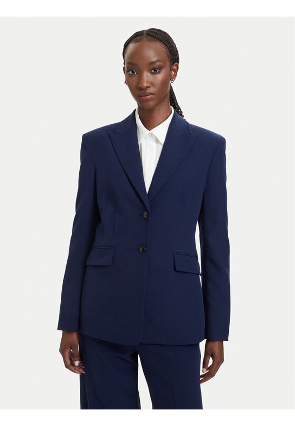 Hugo - HUGO Marynarka Asmalla-1 50533901 Granatowy Slim Fit. Kolor: niebieski. Materiał: syntetyk
