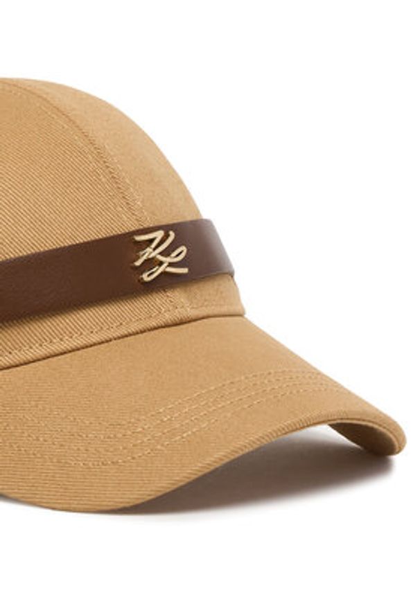 Karl Lagerfeld - KARL LAGERFELD Czapka z daszkiem B1W33010 Beżowy. Kolor: beżowy. Materiał: bawełna