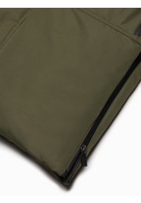 Ombre Clothing - Męska ocieplana kurtka alaska z kieszeniami i rozpinanym dołem – ciemnooliwkowa V3 - Rozmiar: XL. Typ kołnierza: kaptur. Kolor: oliwkowy. Materiał: syntetyk, materiał. Długość: długie. Wzór: moro. Styl: militarny