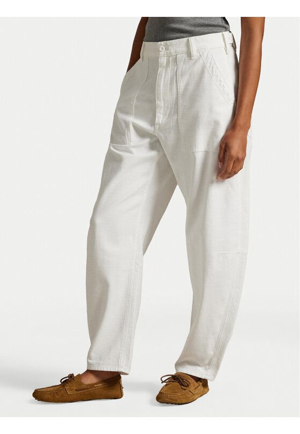 Polo Ralph Lauren Spodnie materiałowe 211A93147001 Biały Relaxed Fit. Kolor: biały. Materiał: bawełna