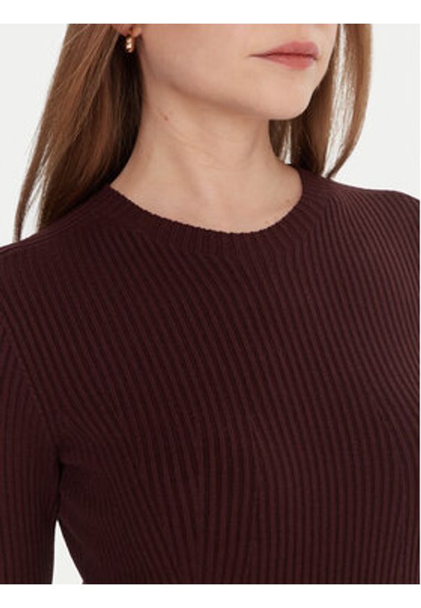 Kontatto Sukienka dzianinowa 3M0829C Bordowy Slim Fit. Kolor: brązowy. Materiał: wiskoza