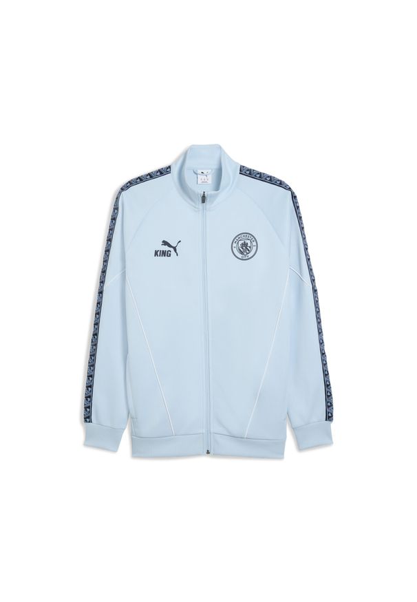 Puma - Męska kurtka Manchester City KING Anthem PUMA Silver Sky Deep Navy Blue. Kolor: niebieski. Sport: bieganie