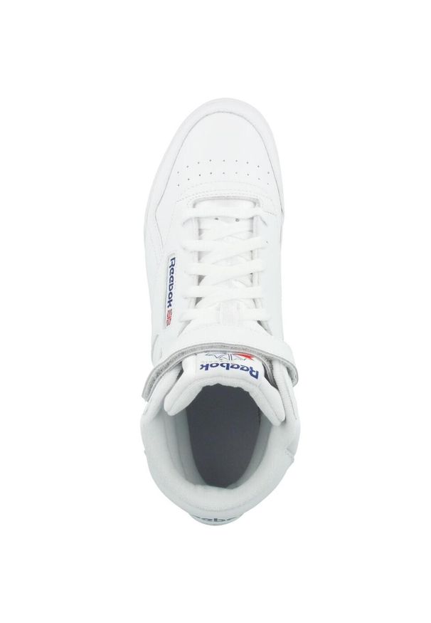 Buty do chodzenia męskie Reebok Exofit HI. Wysokość cholewki: za kostkę. Zapięcie: rzepy. Kolor: biały. Materiał: skóra, syntetyk, tkanina, materiał. Szerokość cholewki: normalna. Sport: turystyka piesza