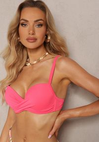 Renee - Różowe Bikini Biustonosz na Cienkich Ramiączkach z Regulacją i 2 Pary Majtek z Wiązaniem i Regulacją Pammarie. Kolor: różowy #3