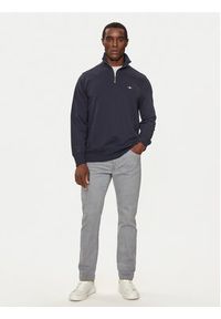 GANT - Gant Bluza Reg Shield Half Zip Sweat 2008005 Granatowy Regular Fit. Kolor: niebieski. Materiał: bawełna #3