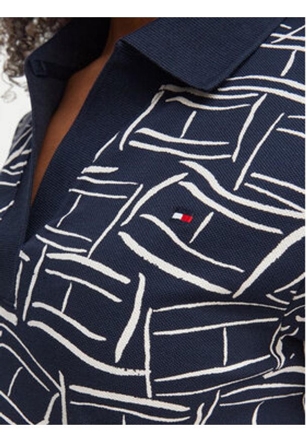 TOMMY HILFIGER - Tommy Hilfiger Sukienka codzienna 1985 Pique WW0WW49719 Granatowy Regular Fit. Okazja: na co dzień. Kolor: niebieski. Materiał: bawełna. Typ sukienki: proste. Styl: casual