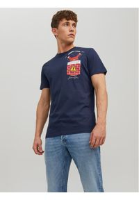 Jack & Jones - Jack&Jones T-Shirt Christmas 12221436 Granatowy Regular Fit. Kolor: niebieski. Materiał: bawełna