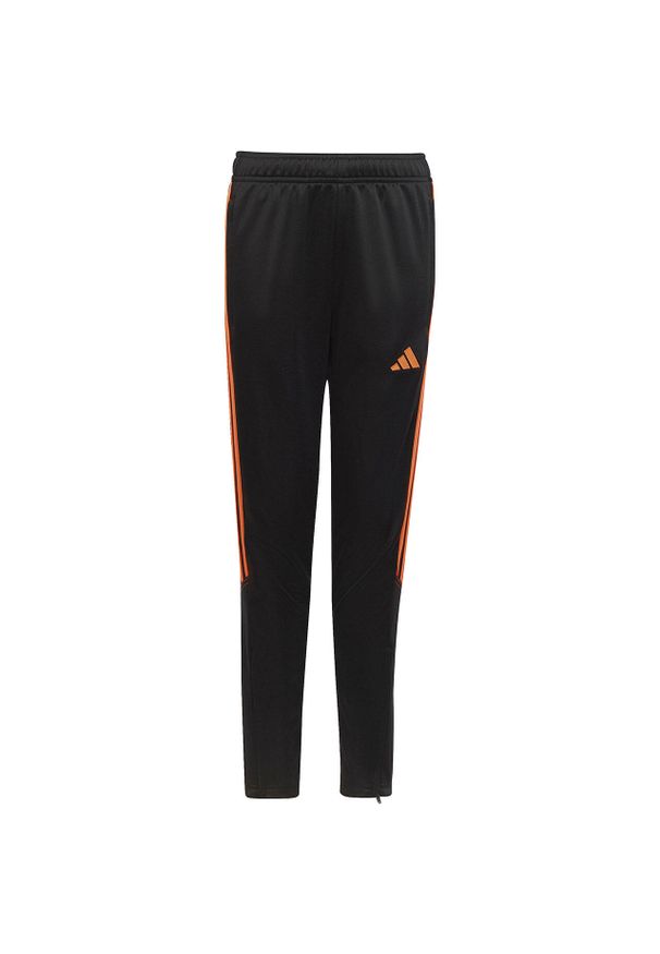 Adidas - Spodnie dla dzieci adidas Tiro 23 Club Training. Kolor: czarny, pomarańczowy, wielokolorowy. Materiał: materiał, dresówka. Sport: joga i pilates, fitness