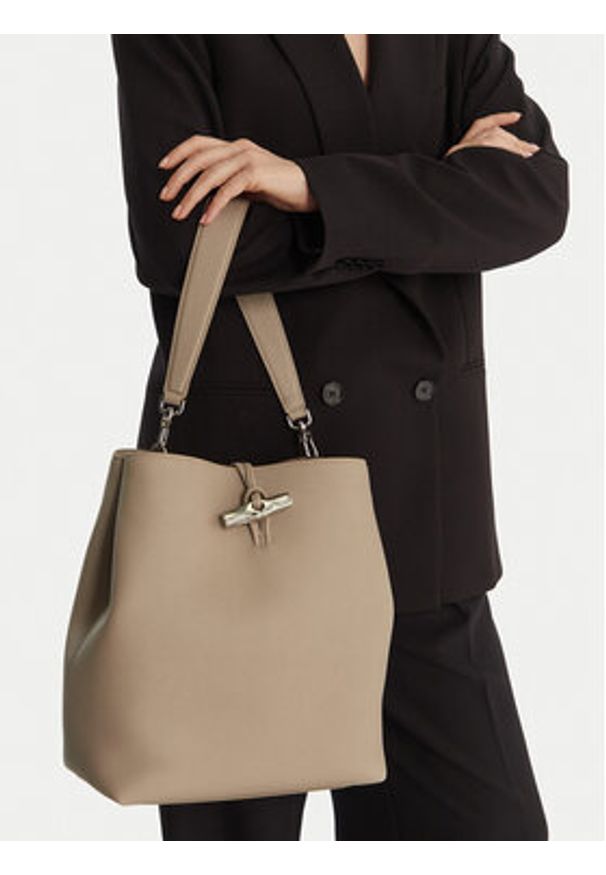 Longchamp Torebka 10281HFP Beżowy. Kolor: beżowy. Materiał: skórzane