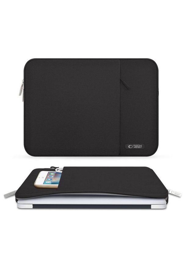TECH-PROTECT - Wsuwka Tech-Protect Sleevy 15''-16'' czarny. Kolor: czarny. Materiał: polar, materiał, tkanina, poliester. Styl: biznesowy, elegancki, casual