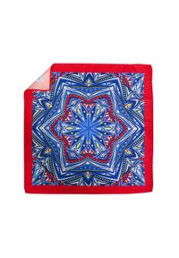 Modini - Czerwono-niebieska poszetka we wzór kalejdoskop E228. Kolor: wielokolorowy, czerwony, niebieski #1
