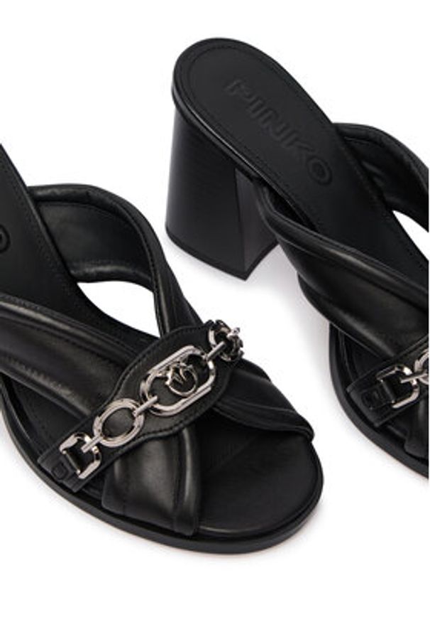 Pinko - PINKO Klapki Lara 01 SD0505 P003 Czarny. Kolor: czarny. Materiał: skóra