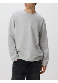 Reserved - Longsleeve boxy - szary. Kolor: szary. Materiał: bawełna, dzianina. Długość rękawa: długi rękaw