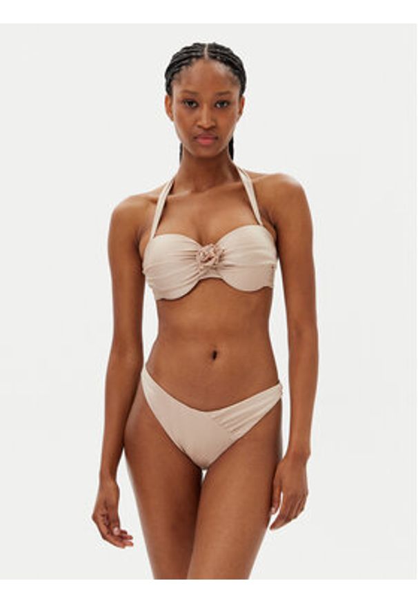 Hunkemöller Dół od bikini Lima 301234 Beżowy. Kolor: beżowy. Materiał: syntetyk