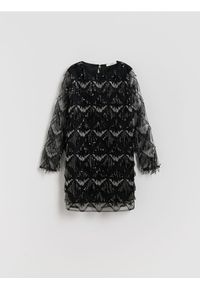 Reserved - Sukienka z cekinami - wielobarwny. Materiał: dzianina