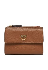 Pinko - PINKO Duży Portfel Damski Compact Wallet AI 25-26 PCPL 103612 A29Q Brązowy. Kolor: brązowy. Materiał: skóra