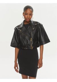 Versace Jeans Couture Kurtka skórzana 76HAVP02 Czarny Regular Fit. Kolor: czarny. Materiał: skóra