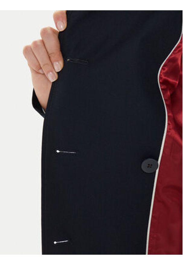 TOMMY HILFIGER - Tommy Hilfiger Trencz WW0WW42133 Granatowy Slim Fit. Kolor: niebieski. Materiał: bawełna