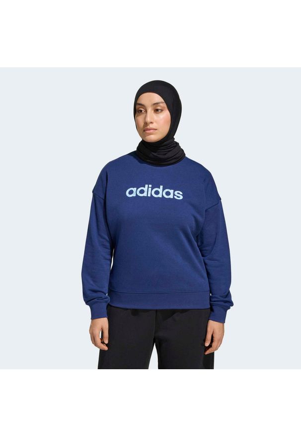 Adidas - Bluza fitness damska ADIDAS. Kolor: niebieski. Materiał: materiał. Sport: fitness