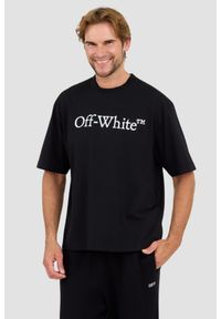 OFF-WHITE Czarny męski t-shirt Big Bookish Skate, Rozmiar M. Kolor: czarny