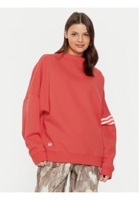 Adidas - adidas Bluza Neuclassics JI8521 Czerwony Oversize. Kolor: czerwony. Materiał: bawełna