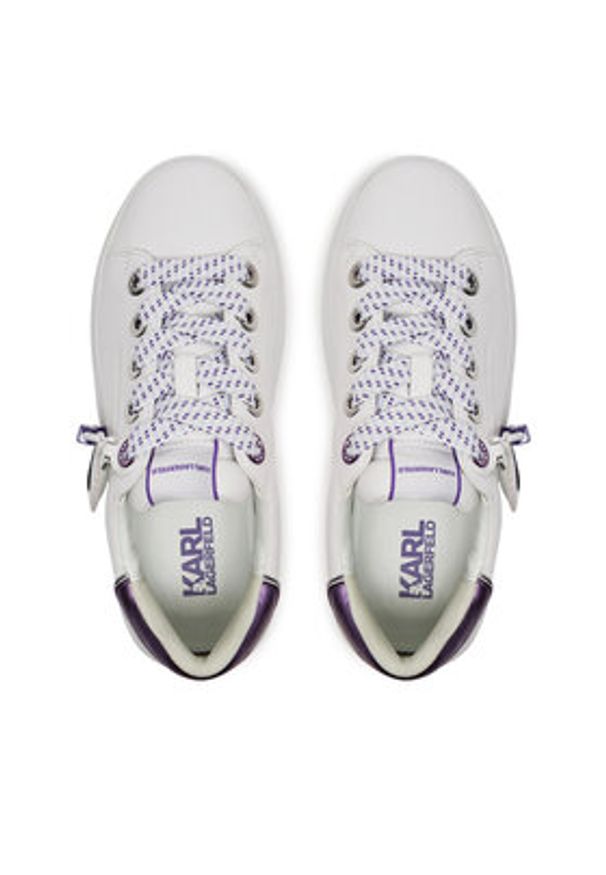 Karl Lagerfeld - KARL LAGERFELD Sneakersy KL62574F Biały. Kolor: biały. Materiał: skóra