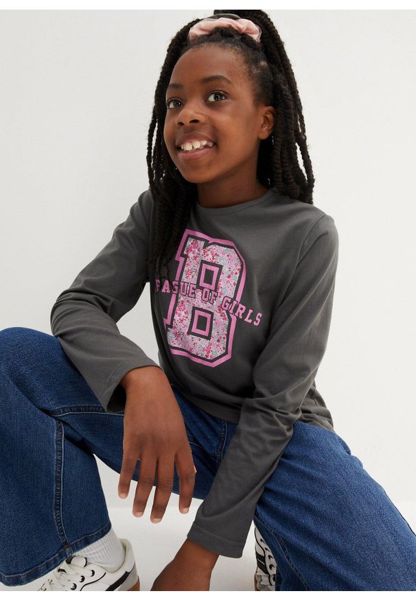 bonprix - Bluzka z długim rękawem z czystej bawełny organicznej (3 szt.). Kolor: różowy. Materiał: bawełna. Długość rękawa: długi rękaw. Długość: długie