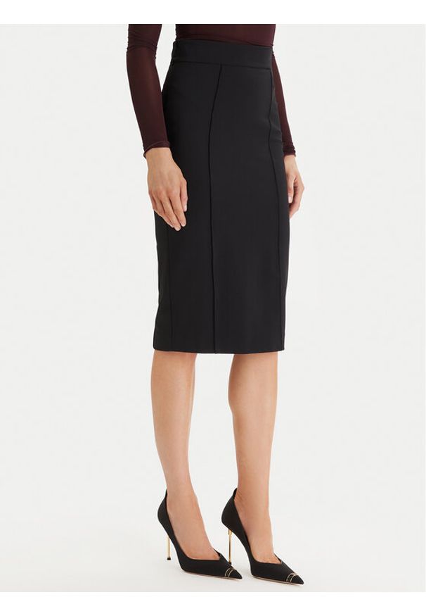 Elisabetta Franchi Spódnica ołówkowa GO-159-61E2-110 Czarny Slim Fit. Kolor: czarny. Materiał: syntetyk
