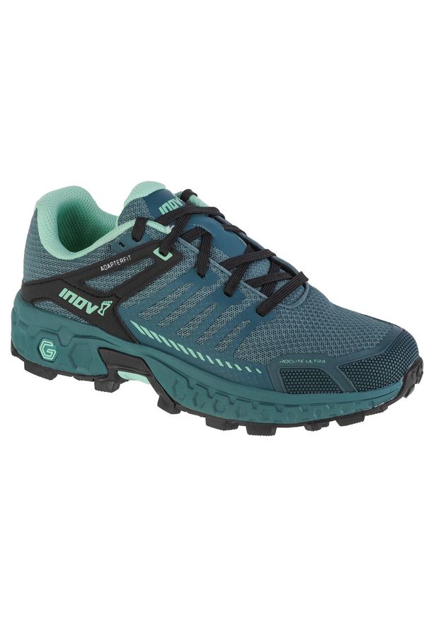 Buty do biegania damskie, Inov-8 Roclite Ultra G 320. Kolor: zielony. Materiał: guma, syntetyk, materiał. Sport: bieganie