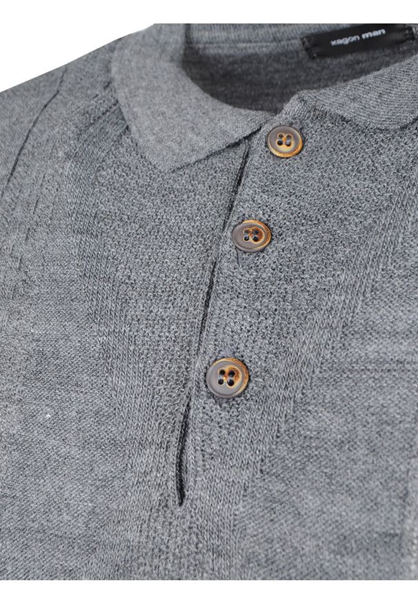 Xagon Man Sweter "Polo" | A1908 1J91269 | Mężczyzna | Szary. Okazja: na co dzień. Typ kołnierza: polo. Kolor: szary. Materiał: akryl. Styl: casual