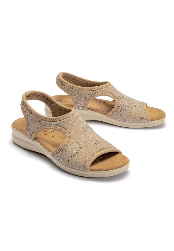 Sanital-Flex - SANITAL FLEX 8056.17 beige, sandały damskie. Kolor: beżowy. Obcas: na koturnie