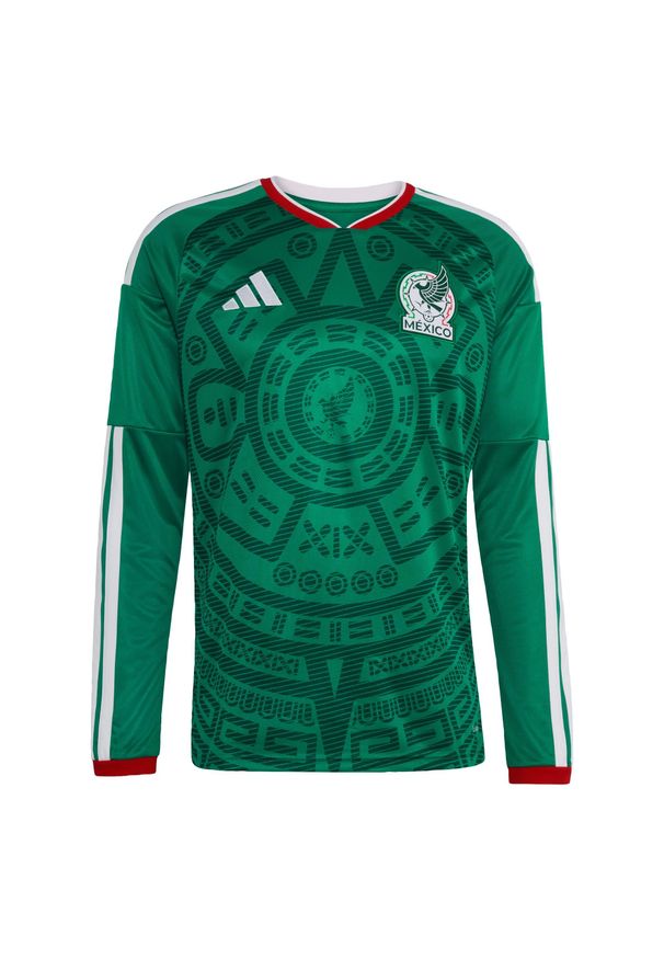 Adidas - Koszulka z długim rękawem Mexico 26 Home. Kolor: zielony. Długość rękawa: długi rękaw. Technologia: ClimaCool (Adidas). Długość: długie. Sport: piłka nożna