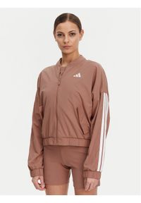 Adidas - adidas Kurtka bomber Essentials 3-Stripes JD5318 Różowy Loose Fit. Kolor: różowy. Materiał: syntetyk