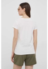 Tom Tailor t-shirt bawełniany kolor beżowy. Okazja: na co dzień. Kolor: beżowy. Materiał: bawełna. Wzór: nadruk. Styl: casual #5