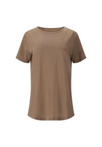 ENDURANCE - Koszulka do jogi Athlecia Lizzy. Kolor: brązowy. Materiał: poliester, elastan. Sport: joga i pilates