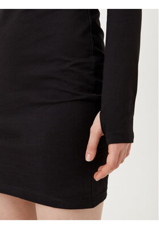Hugo - HUGO Sukienka codzienna Nilla 50531138 Czarny Slim Fit. Okazja: na co dzień. Kolor: czarny. Materiał: bawełna. Typ sukienki: proste. Styl: casual