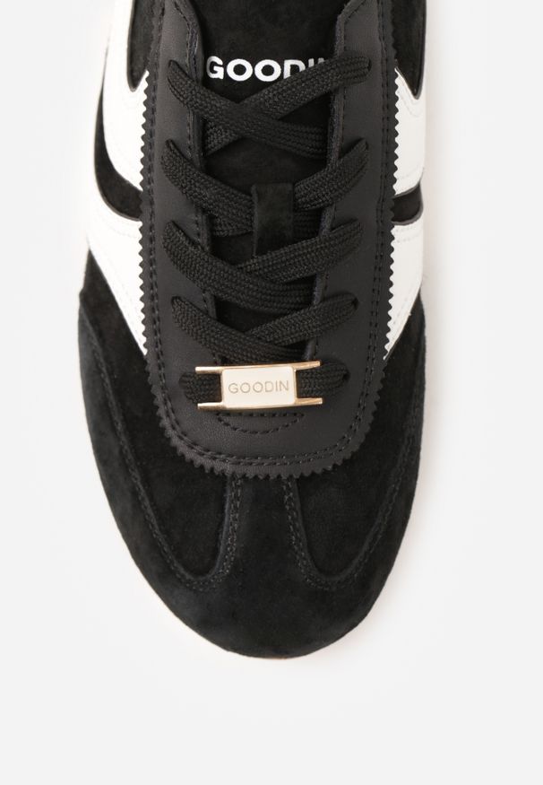 Renee - Czarne Sneakersy Klasyczne Tenisówki z Zamszu Naturalnego Talanashta. Okazja: na co dzień. Kolor: czarny. Materiał: zamsz