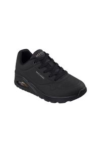 skechers - Buty damskie SKECHERS Uno Stand On Air. Okazja: na co dzień. Kolor: czarny. Materiał: skóra. Model: Skechers Sport. Sport: turystyka piesza