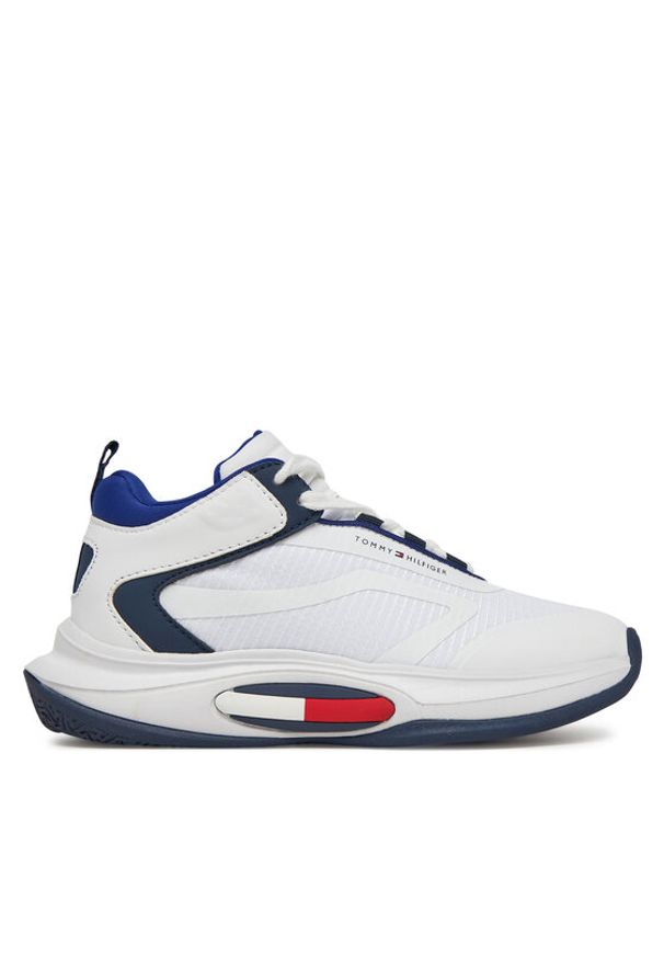 TOMMY HILFIGER - Tommy Hilfiger Sneakersy Low Cut Lace-Up T3B9-33884-1695 Biały. Kolor: biały. Materiał: materiał