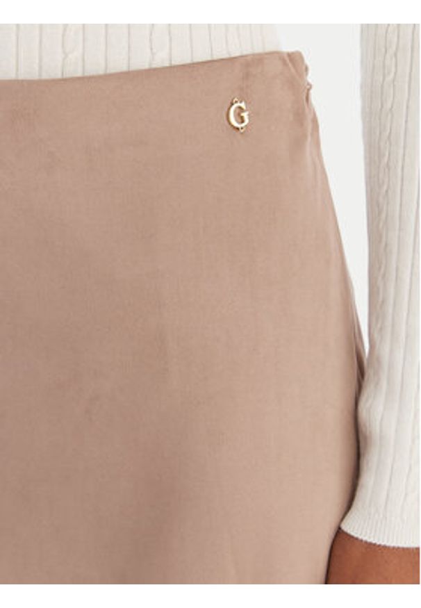 Guess Spódnica midi W6RD15 WJ472 Beżowy Regular Fit. Kolor: beżowy. Materiał: syntetyk
