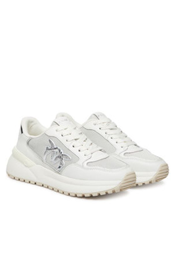 Pinko - PINKO Sneakersy Gem 07 SS0055P104 Biały. Kolor: biały. Materiał: materiał