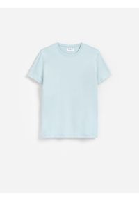 Reserved - T-shirt slim z bawełny pima - jasnoturkusowy. Kolor: turkusowy. Materiał: bawełna #1