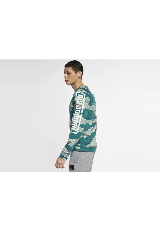 Nike - Bluza męska nike air jordan all star weekend city of flight fleece crew camo. Kolor: zielony. Sport: bieganie