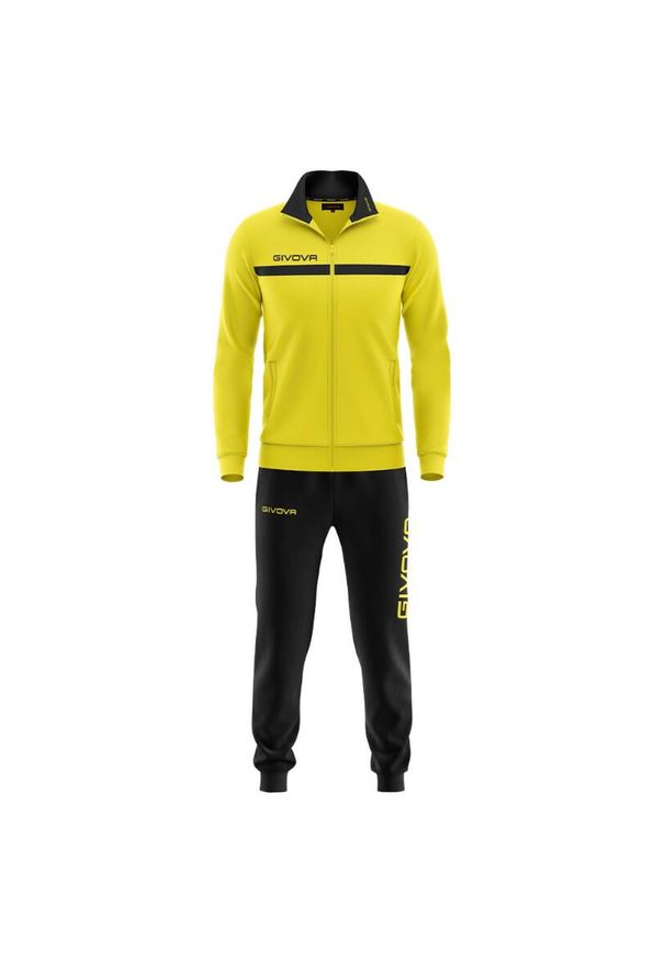 Givova Tuta Full Zip L: Oddychający garnitur treningowy. Kolor: wielokolorowy, czarny. Sport: fitness
