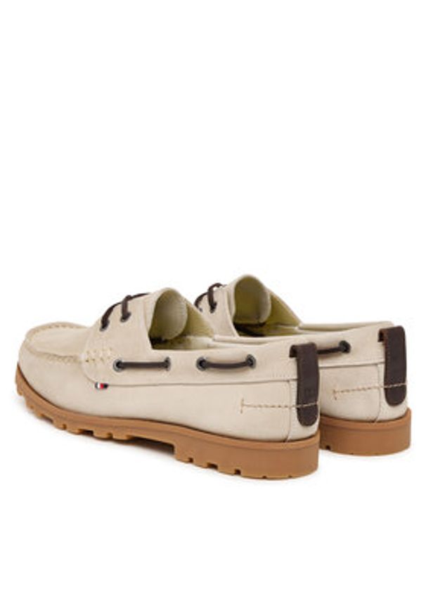 TOMMY HILFIGER - Tommy Hilfiger Mokasyny Light Sde FM0FM05747 Beżowy. Kolor: beżowy. Materiał: zamsz, skóra