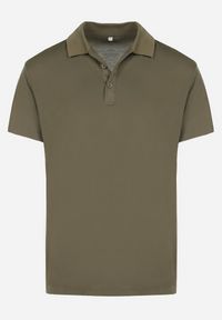 Born2be - Ciemnozielona Koszulka Polo z Krótkim Rękawem Wakeish. Typ kołnierza: polo. Kolor: zielony. Materiał: tkanina. Długość rękawa: krótki rękaw. Długość: krótkie #6
