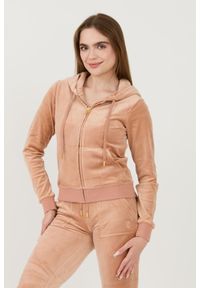 Juicy Couture - JUICY COUTURE Beżowa damska bluza Robertson Gold Hoodie, Rozmiar M. Kolor: beżowy #6