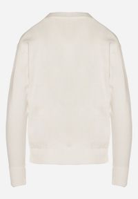 Born2be - Biały Rozpinany Kardigan w Kropki Tusvanea. Okazja: na co dzień. Kolor: biały. Materiał: jeans. Wzór: kropki. Styl: klasyczny, casual #6