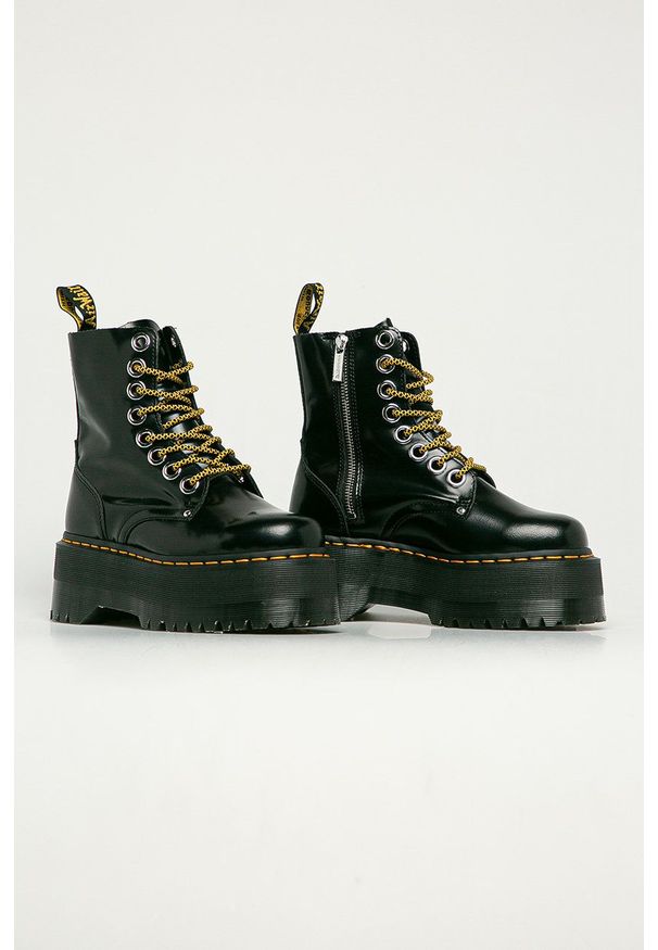 Dr. Martens - Workery skórzane Jadon Max. Nosek buta: okrągły. Zapięcie: sznurówki. Kolor: czarny. Materiał: skóra. Obcas: na platformie